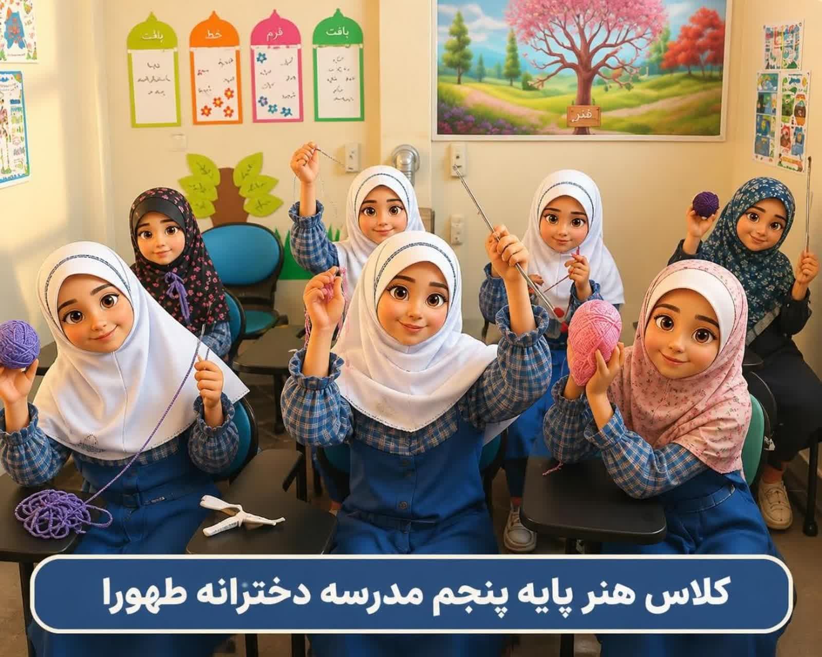 کلاس هنر پایه پنجم (بافتنی) - 1